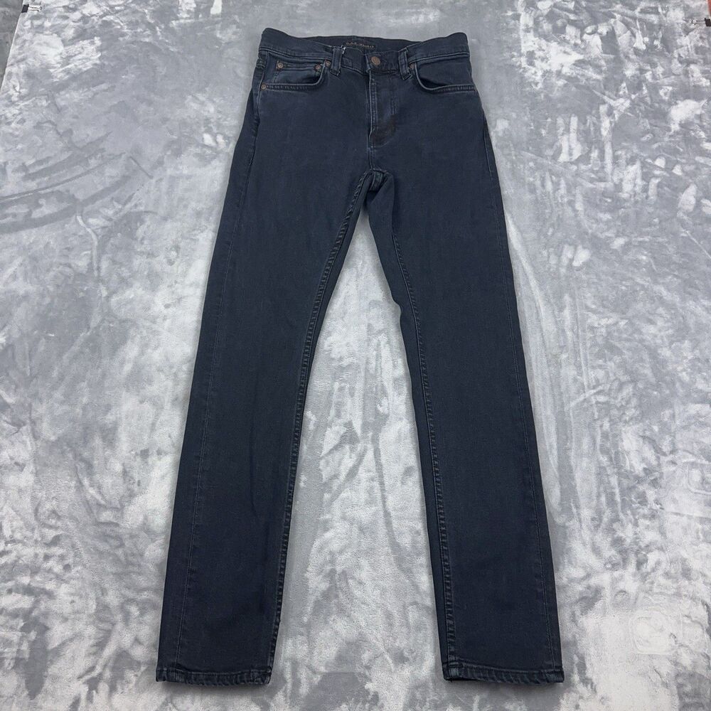 Nudie Jeans Co Jeans Size 27x30 Lean Dean Black Skies Denim Skinny 5 Pocket